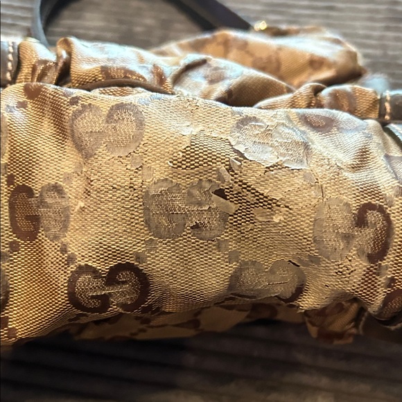 Gucci Crystal Tan & Dark Brown Monogram Hobo Shoulder Bag - Picture 10 of 16